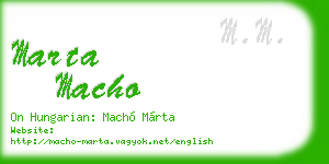 marta macho business card