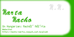 marta macho business card